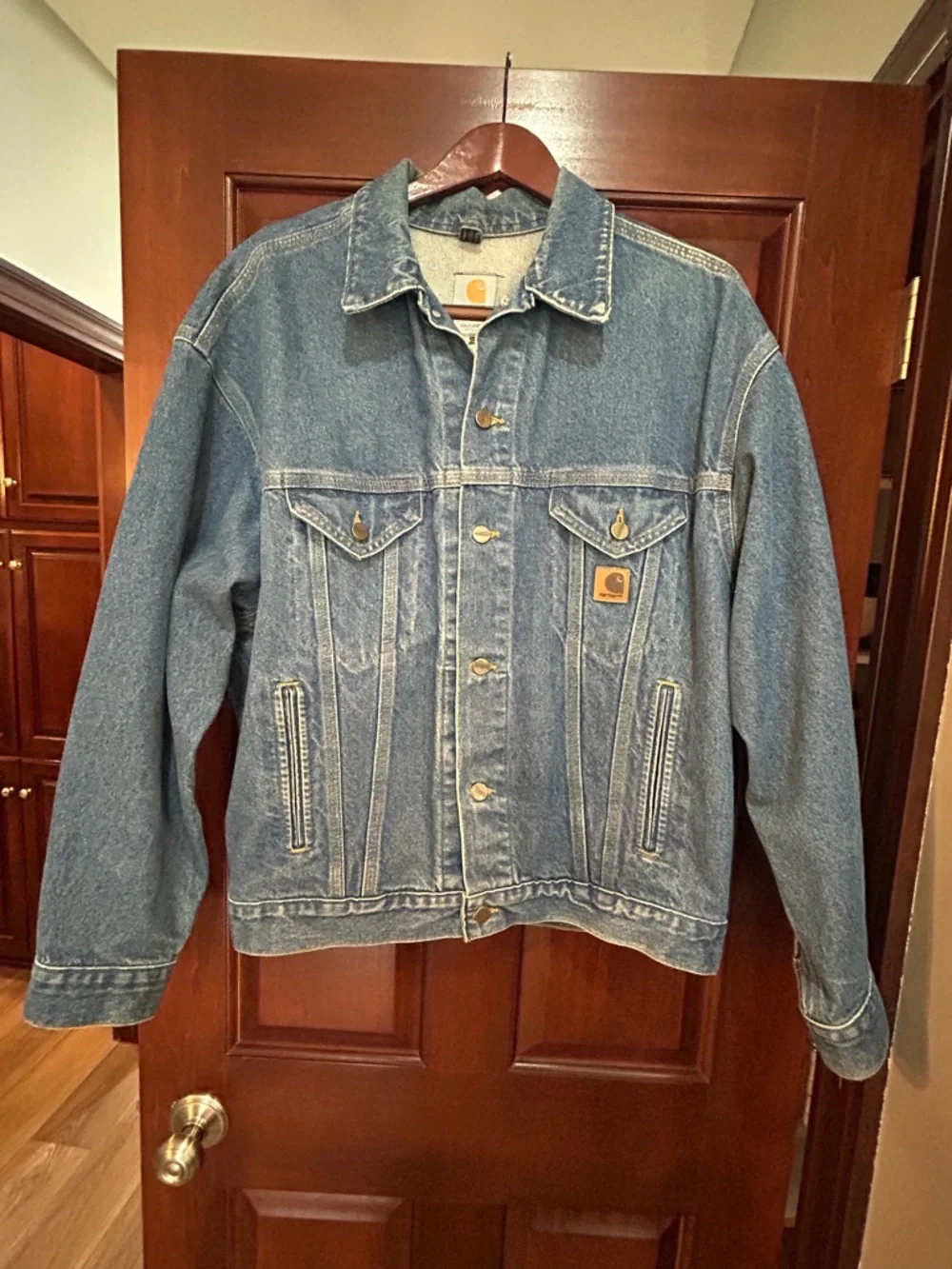 Vintage 90s Carhartt J12 DST USA Made Denim Trucker Jacket Men’s L